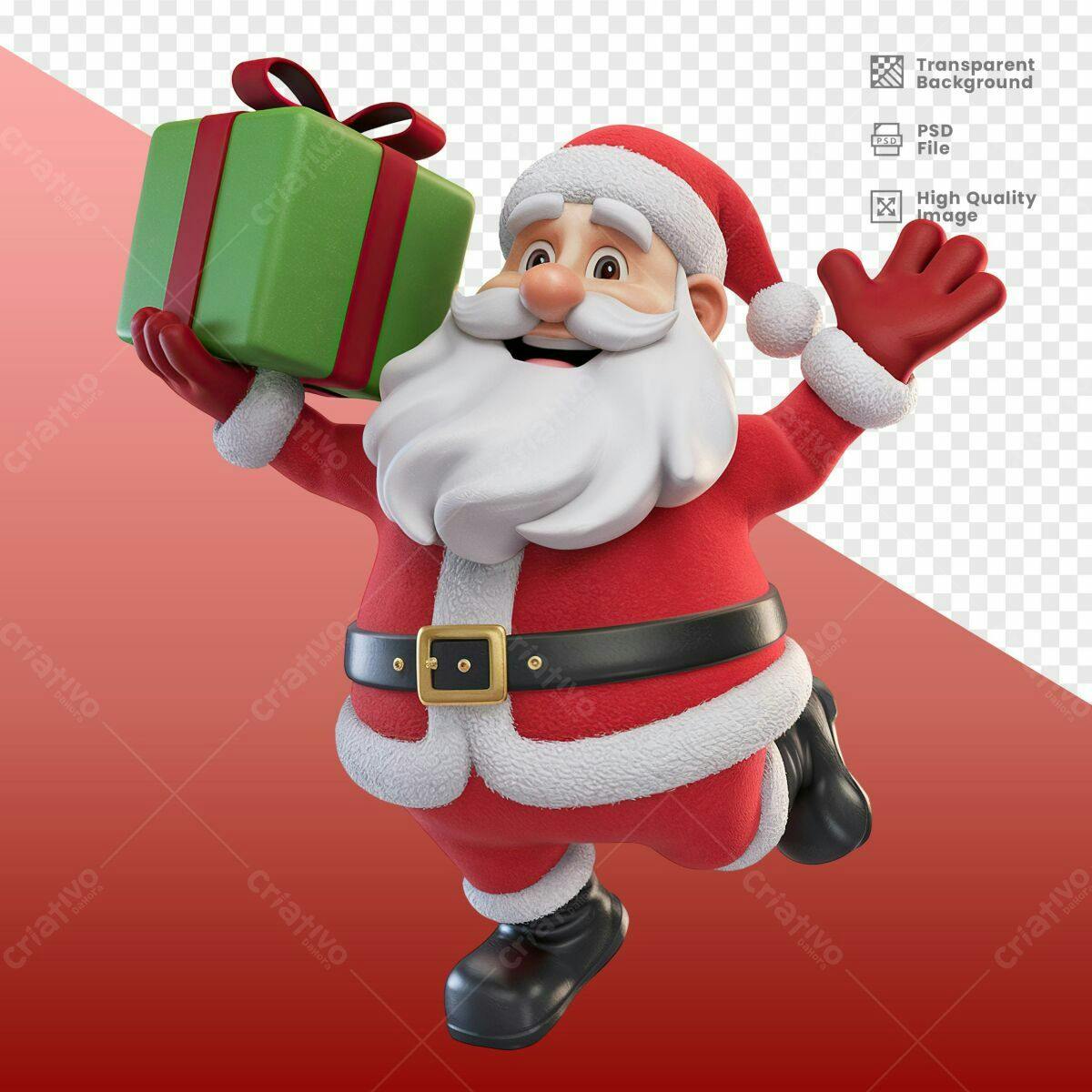 Ilustração Papai Noel Natal PSD Editável
