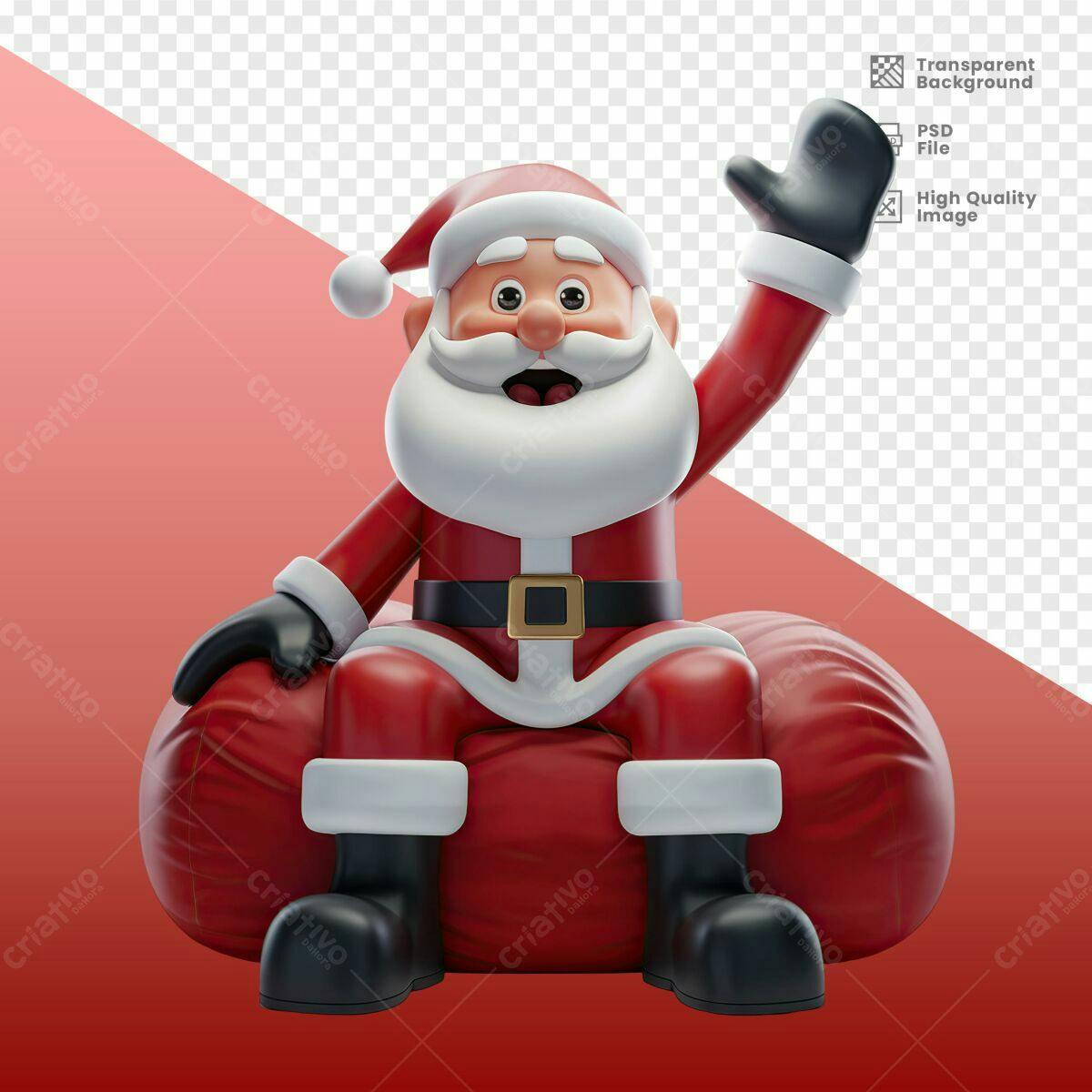 Ilustração Natalina Papai Noel PSD Editável