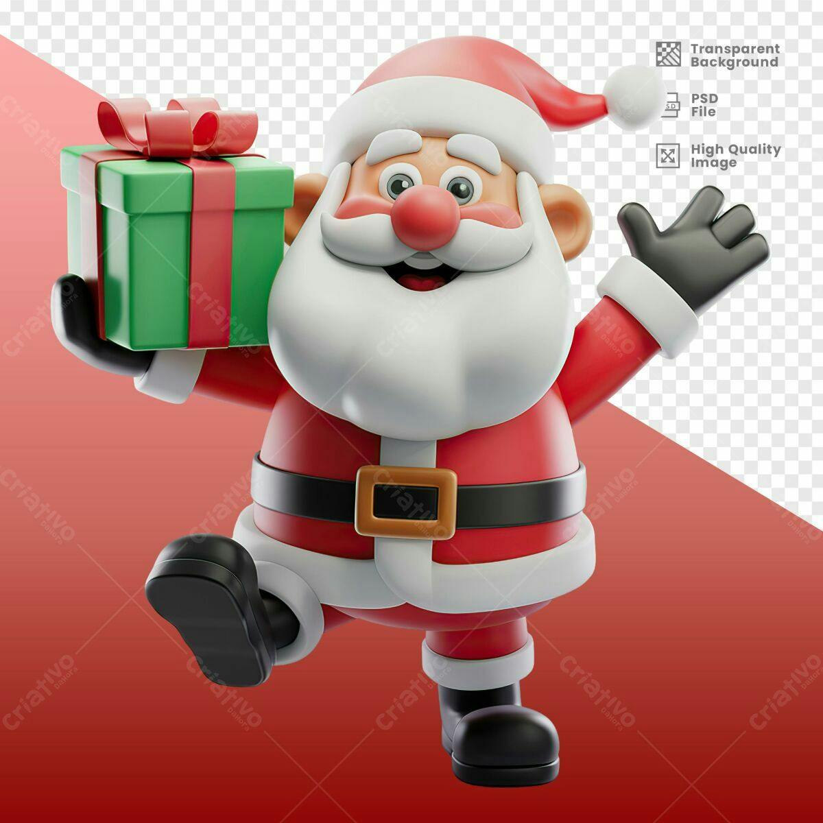 Personagem Natalino 3D Papai Noel PSD Editável