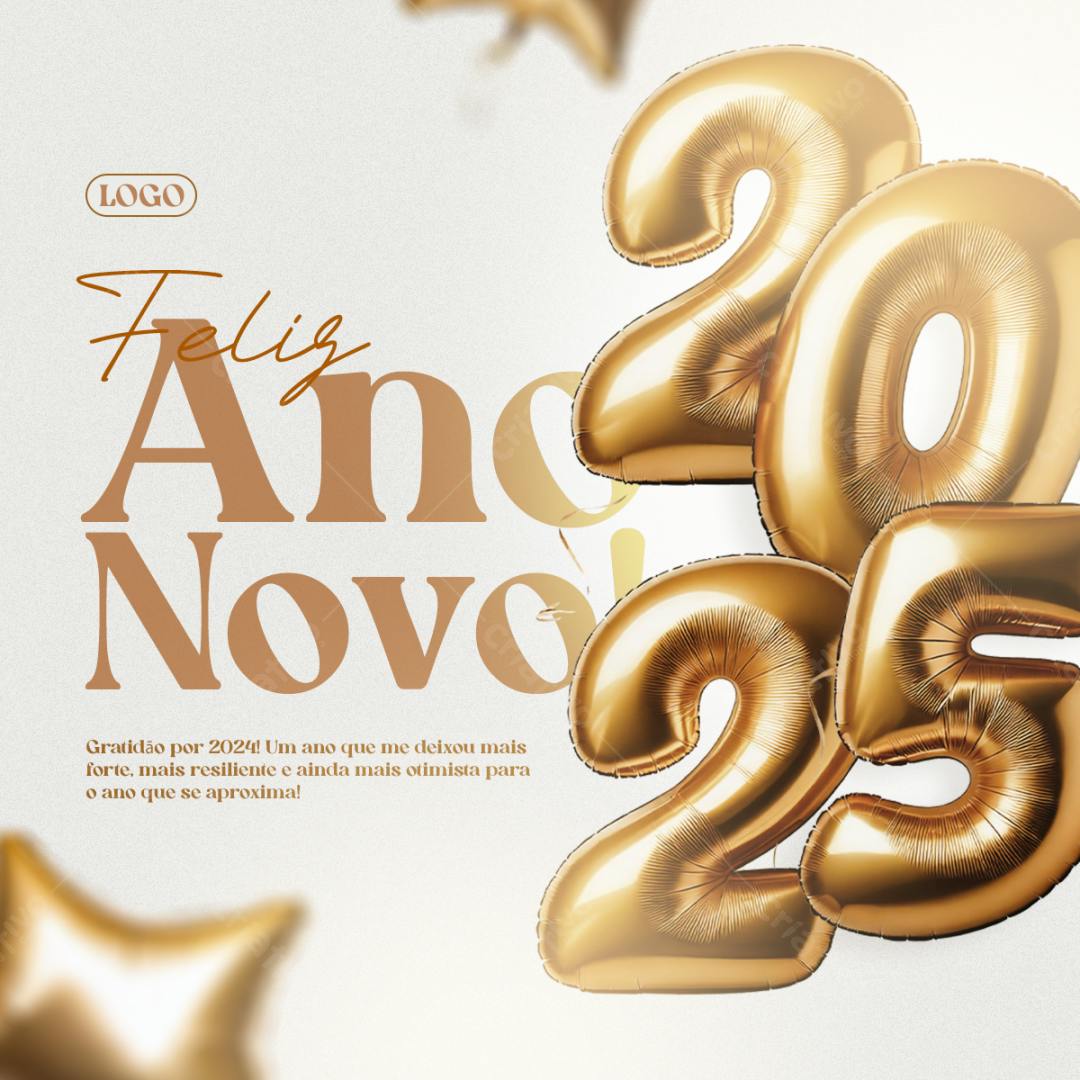 Postagem Feliz Ano Novo PSD Editável