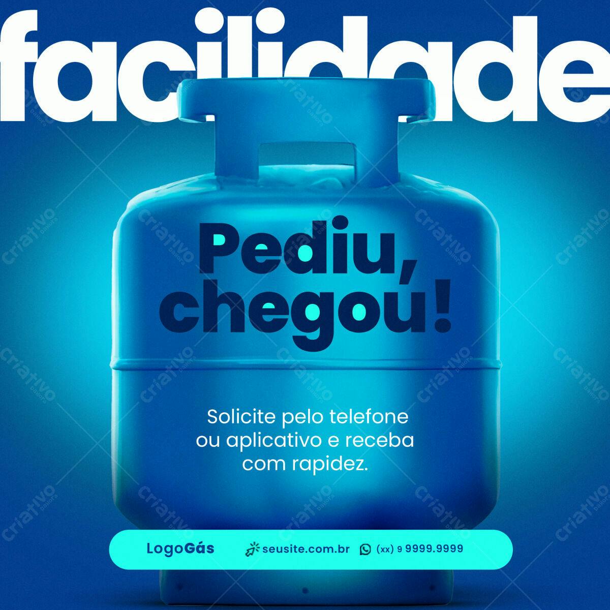 Postagem para Redes Sociais Gás PSD Editável
