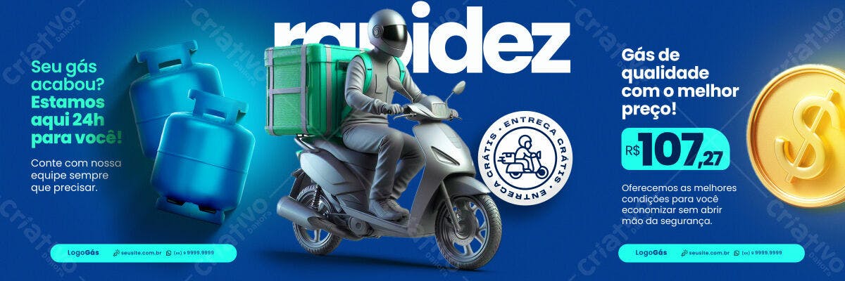 Banner Entrega de Gás PSD Editável