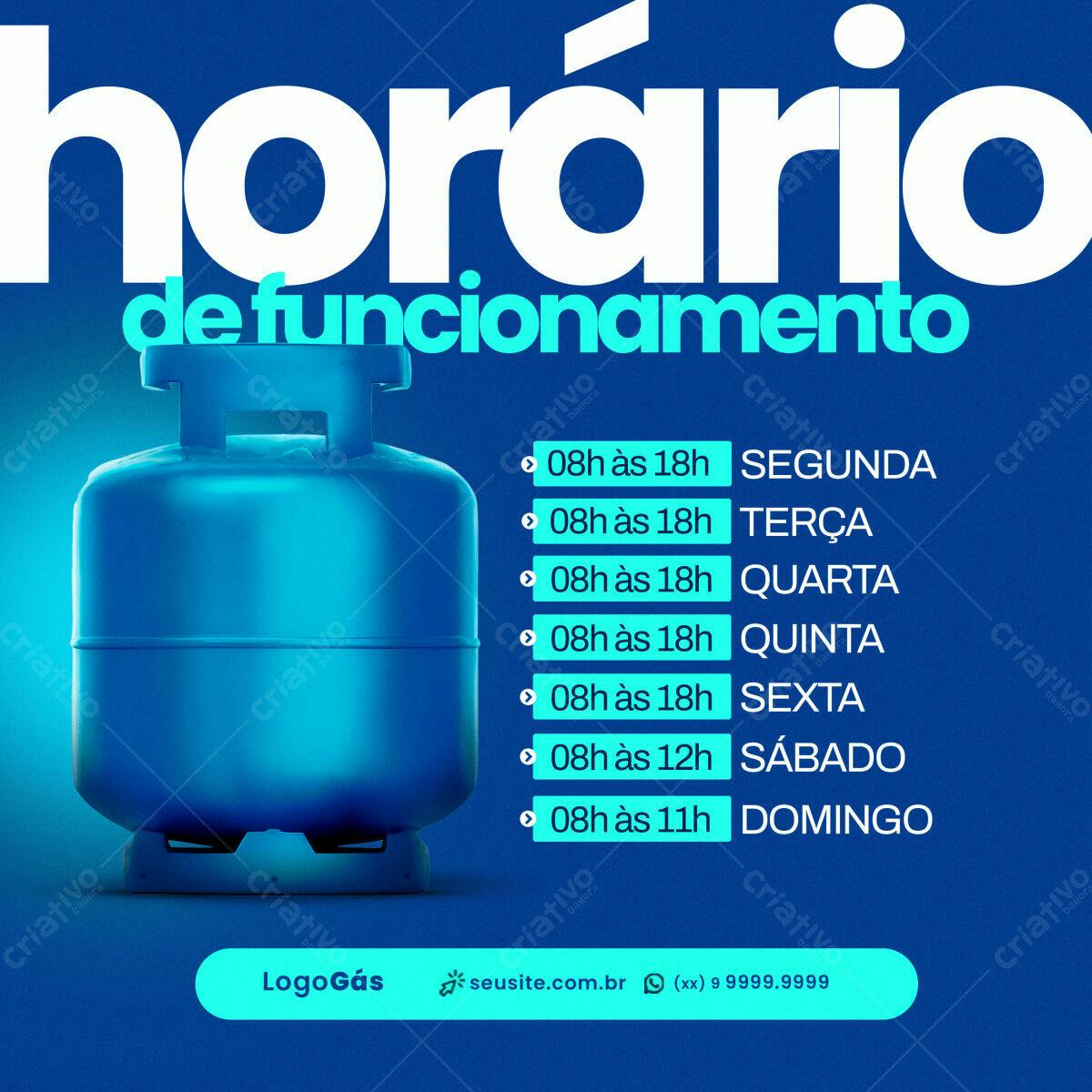 Flyer Horário de Funcionamento PSD Editável