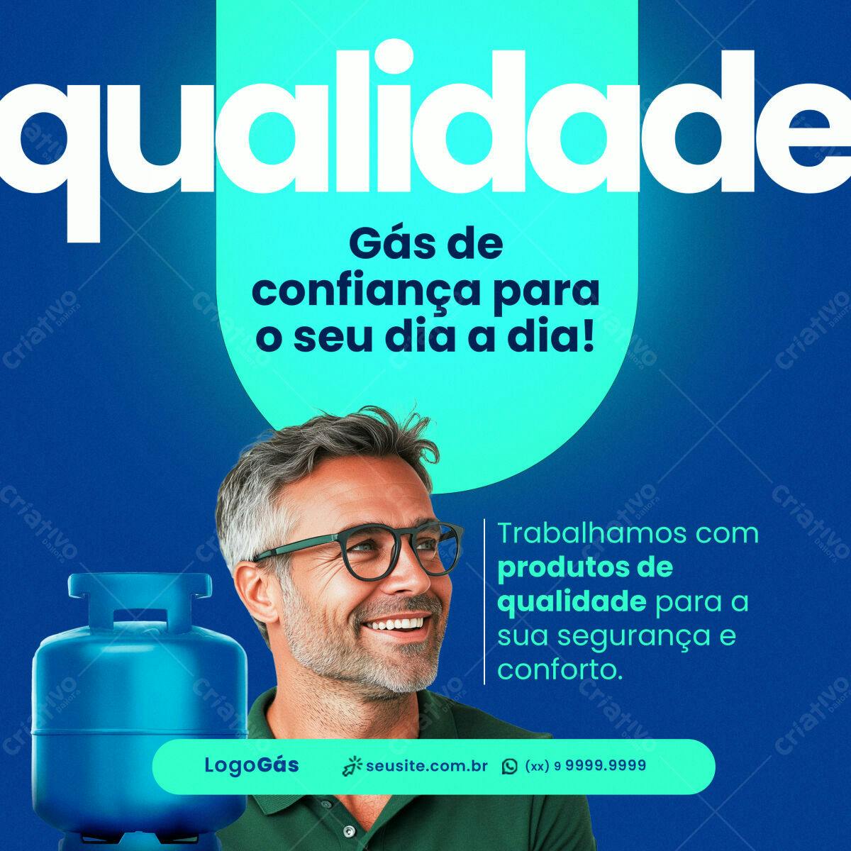Post para Redes Sociais Gás de Confiança PSD Editável