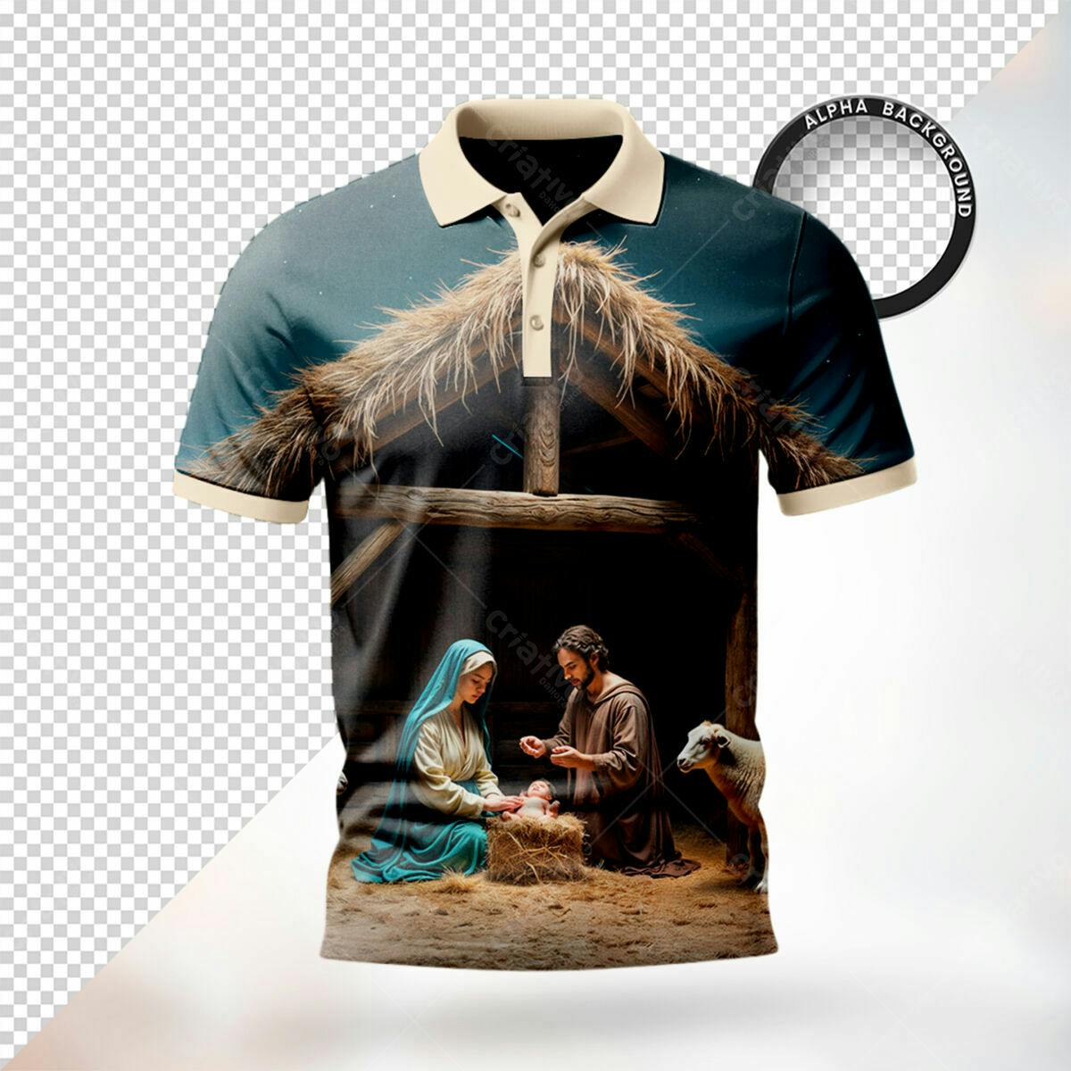 Camiseta Natalina Sagrada Família PSD Editável