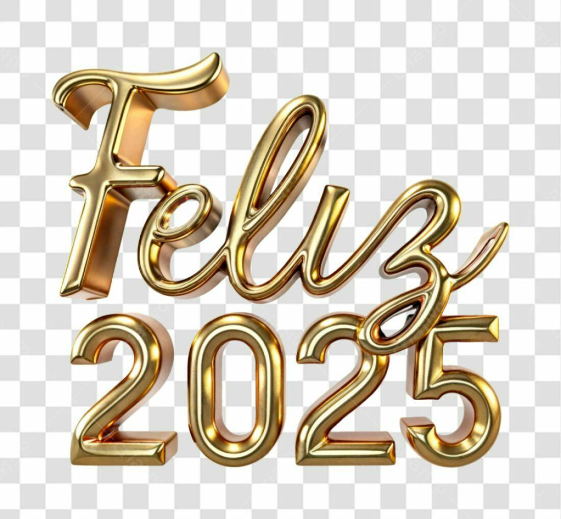 Icone Feliz Ano Novo 2025 PNG com fundo transparente