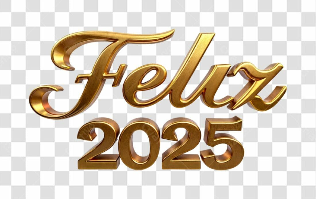 Icone Feliz Ano Novo 2025 PNG com fundo transparente