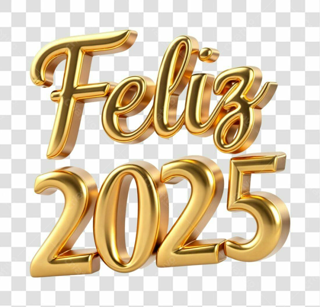 Icone Feliz Ano Novo 2025 PNG com fundo transparente