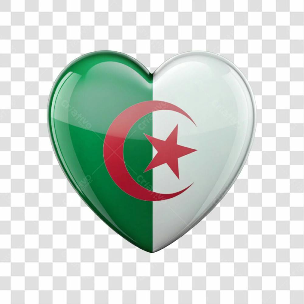 Algeria Flag Color Heart Smooth Soft