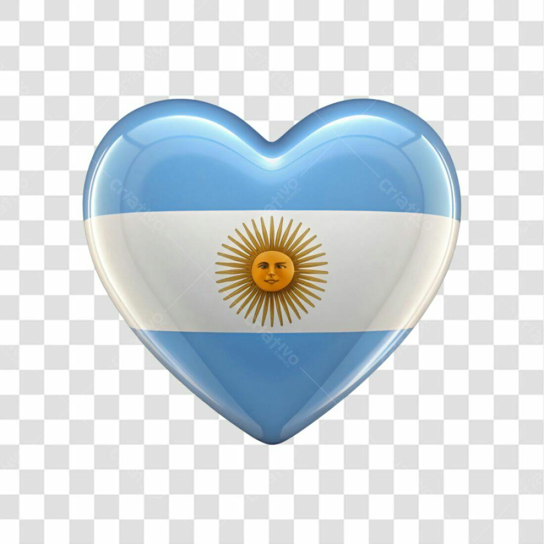Icone Argentina em formato de coração PNG com fundo transparente