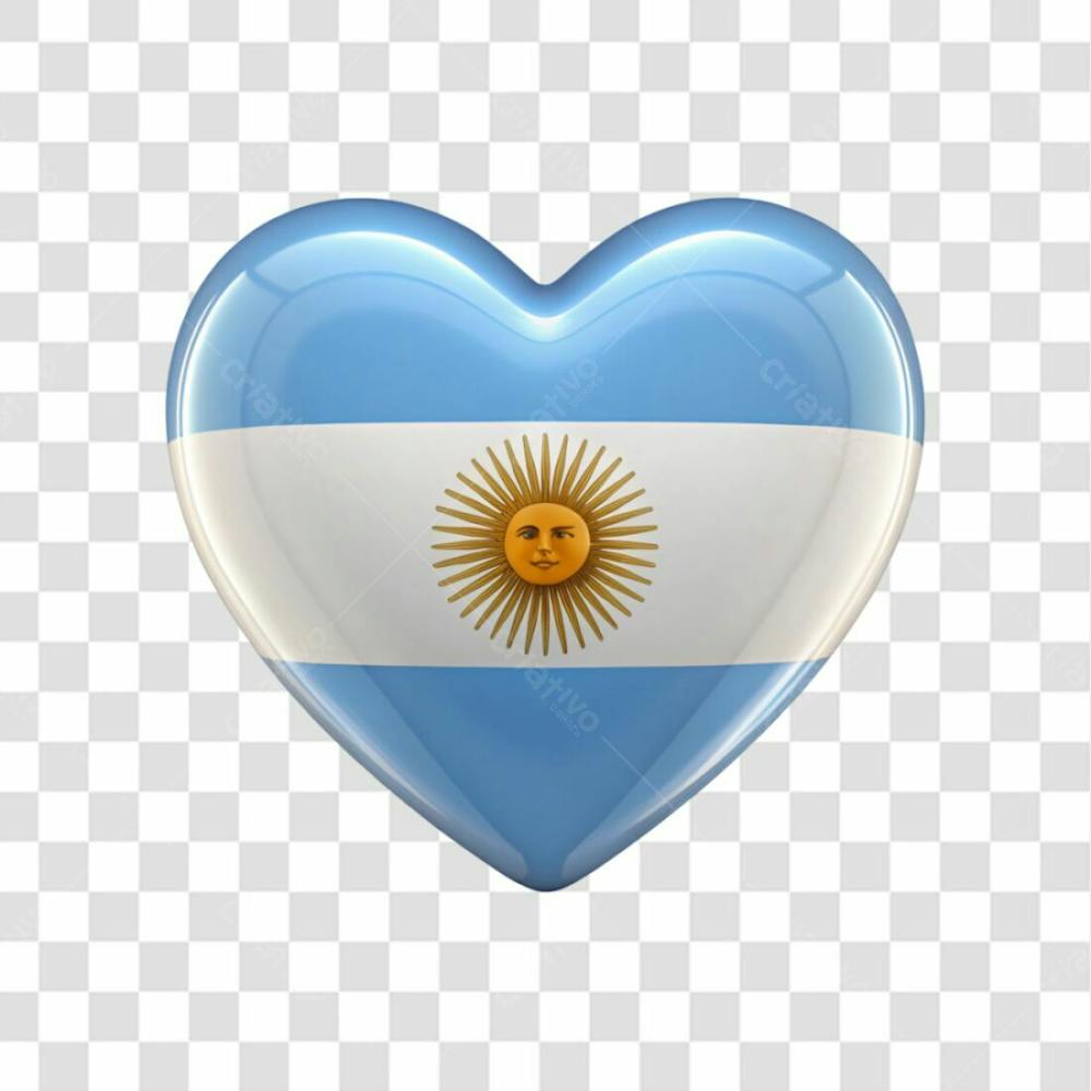 Argentina Flag Color Heart Smooth Soft