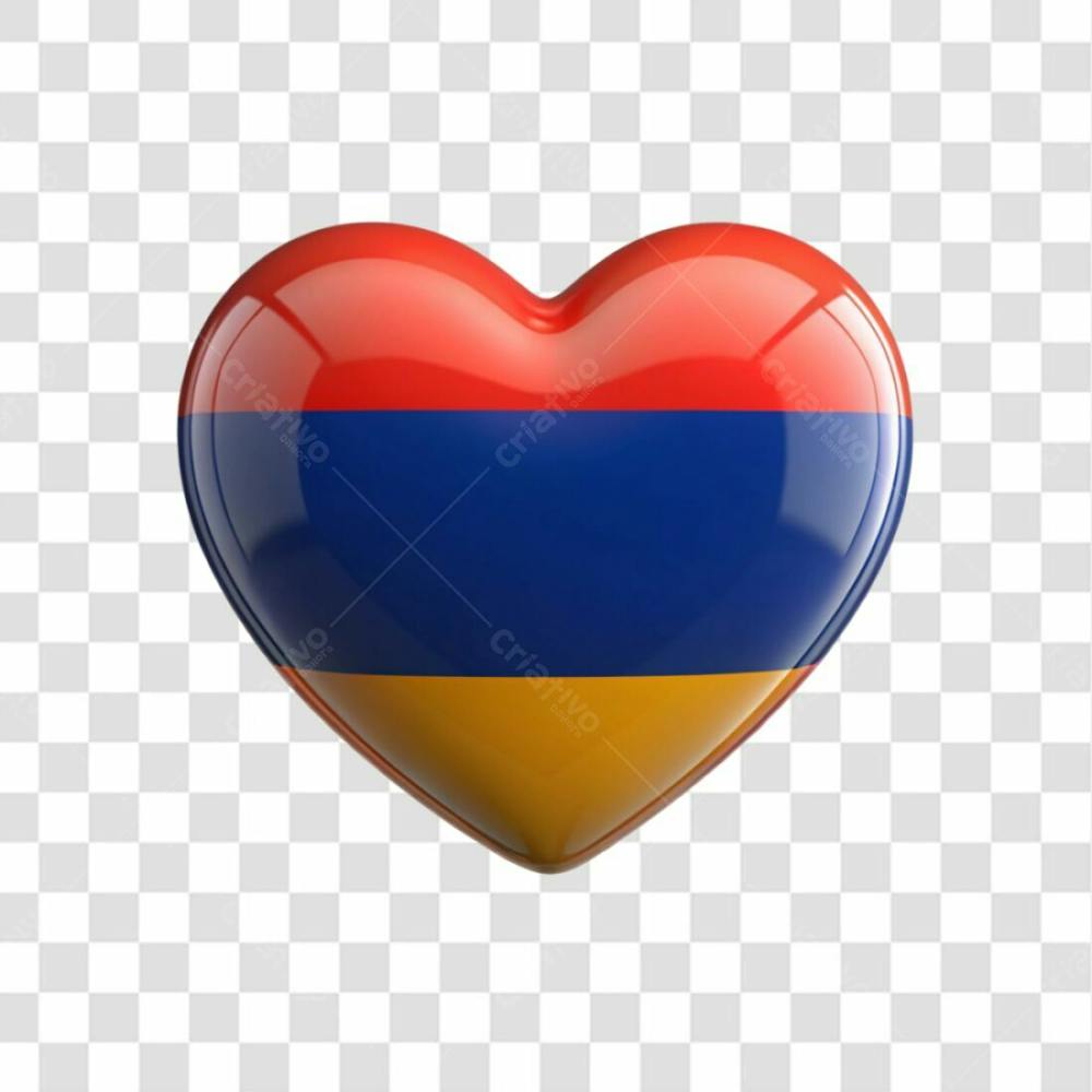 Armenia Flag Color Heart Smooth Soft