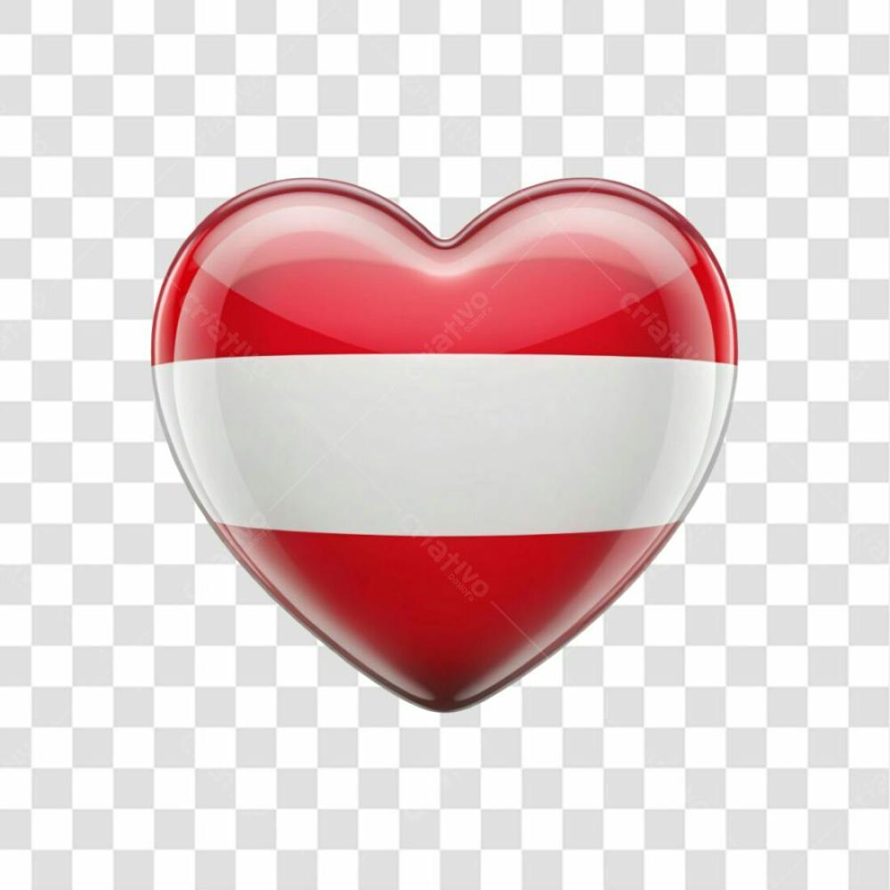 Austria Flag Color Heart Smooth Soft