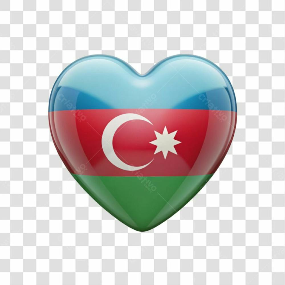 Azerbaijan Flag Color Heart Smooth Soft