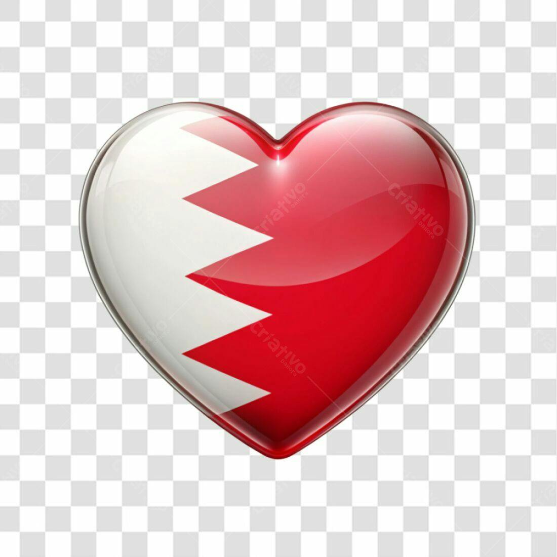 Icone Bahrain coração PNG com fundo transparente
