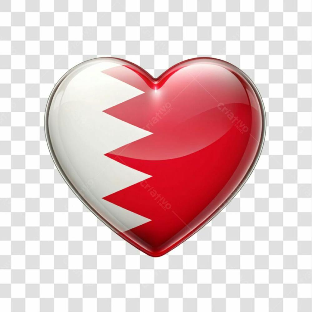 Bahrain Flag Color Heart Smooth Soft