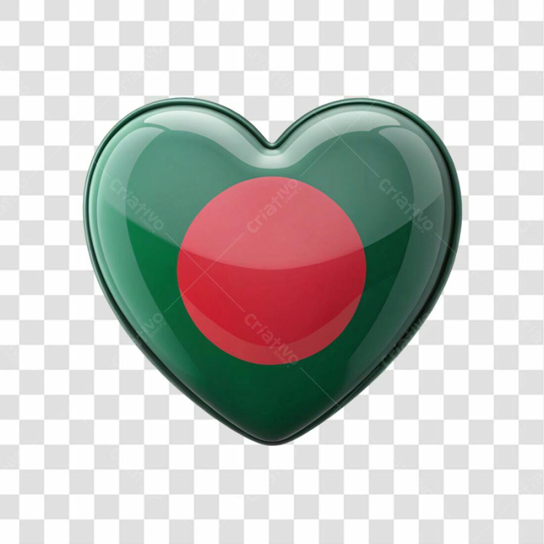 Icone Bangladesh coração PNG com fundo transparente