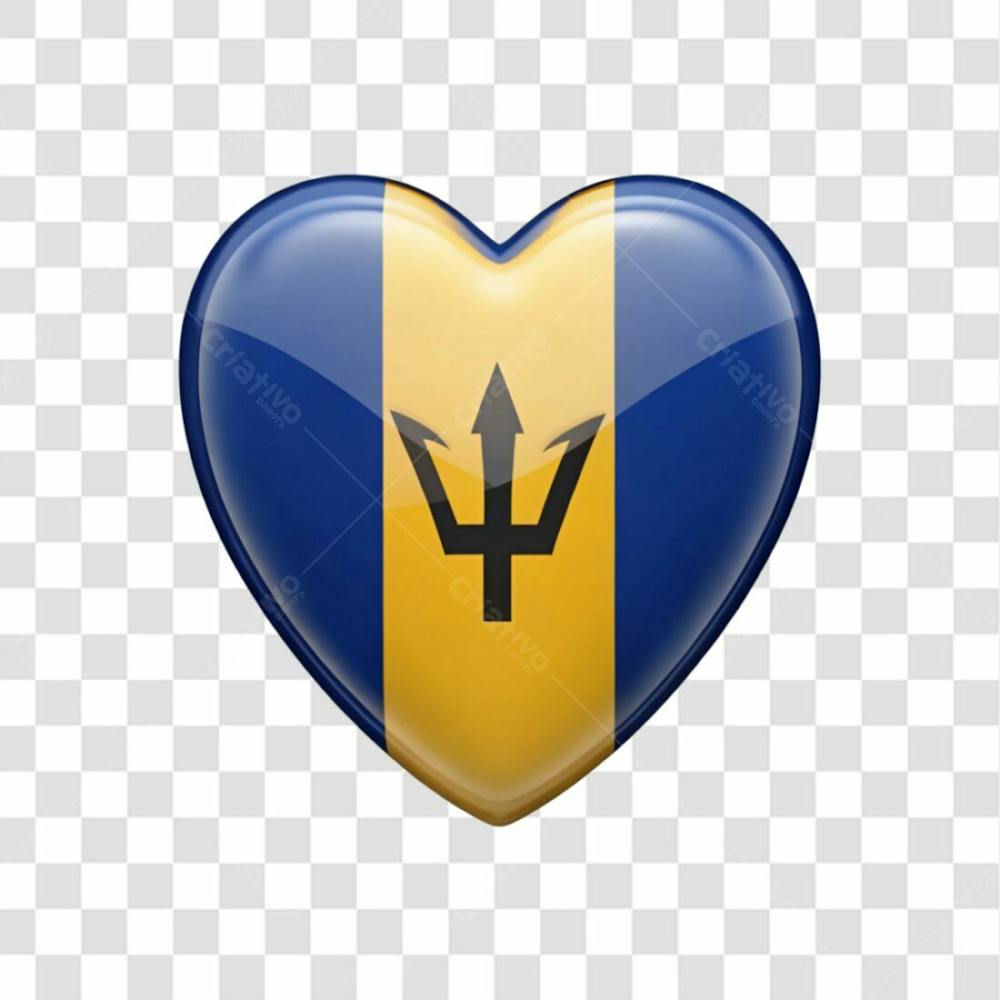 Barbados Flag Color Heart Smooth Soft