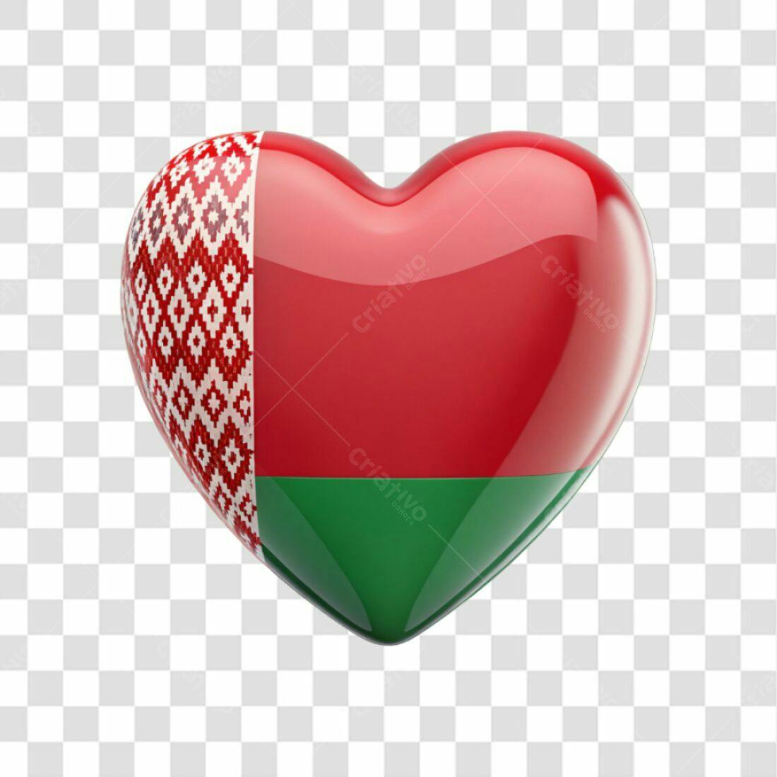 Icone Coração Bandeira Bielorrússia PNG com fundo transparente