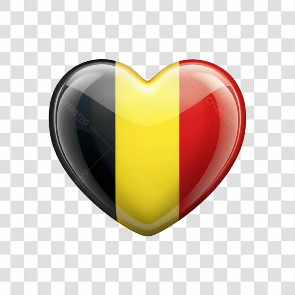 Belgium Flag Color Heart Smooth Soft
