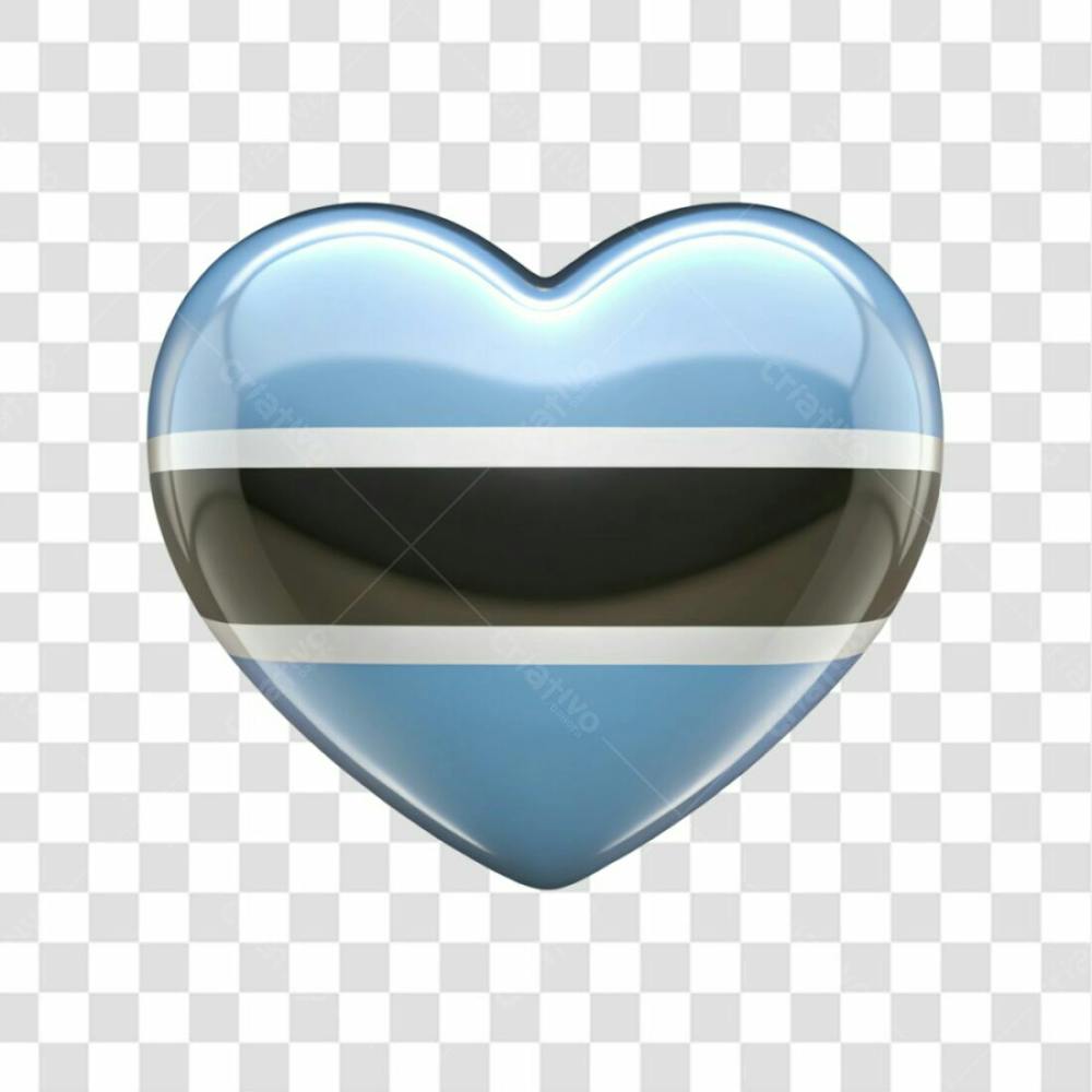 Botswana Flag Color Heart Smooth Soft