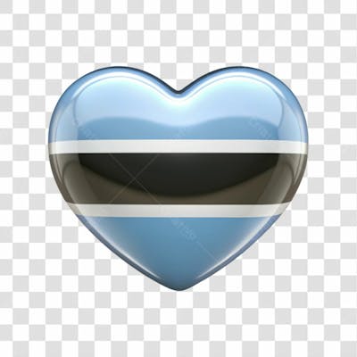 Botswana Flag Color Heart Smooth Soft