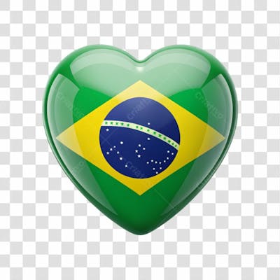 Brazil Flag Color Heart Smooth Soft