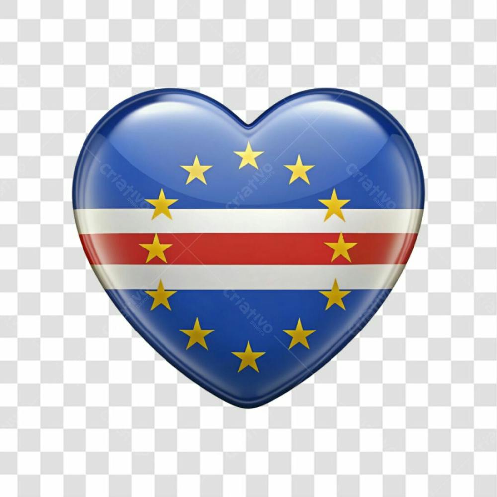 Cabo Verde Flag Color Heart Smooth Soft