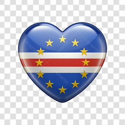 Cabo Verde Flag Color Heart Smooth Soft