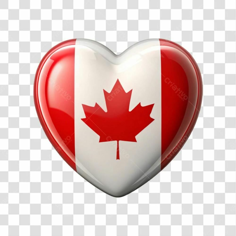 Canada Flag Color Heart Smooth Soft