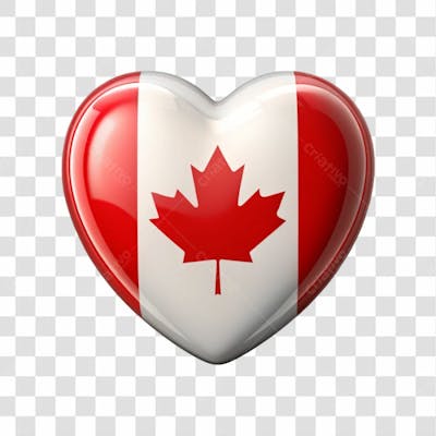 Canada Flag Color Heart Smooth Soft