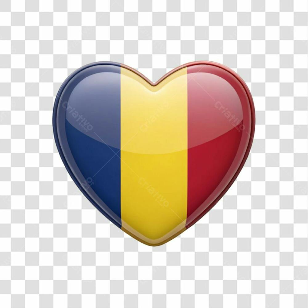 Chad Flag Color Heart Smooth Soft