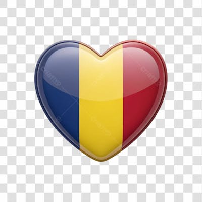 Chad Flag Color Heart Smooth Soft