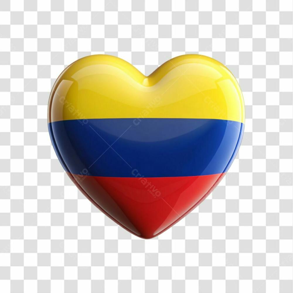 Colombia Flag Color Heart Smooth Soft