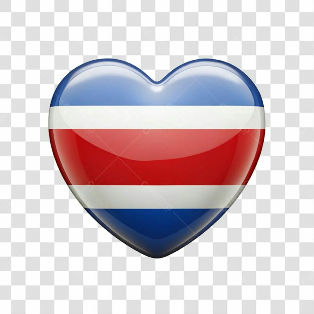 Costa Rica Flag Color Heart Smooth Soft