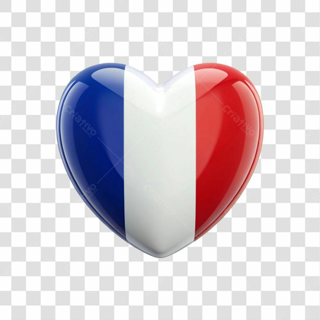 Icone França Coração PNG com fundo transparente
