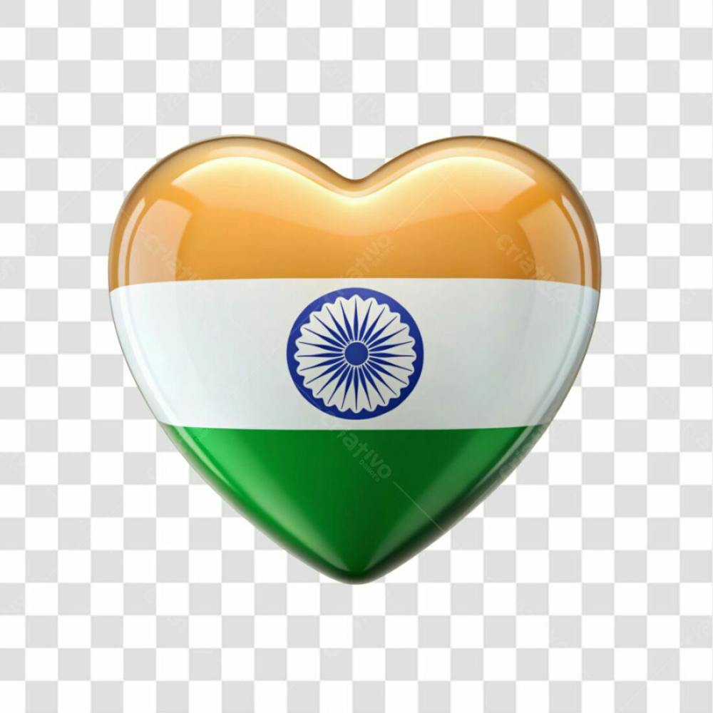 India Flag Color Heart Smooth Soft