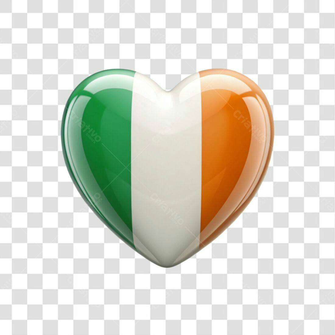 Icone Irlanda Coração PNG com fundo transparente