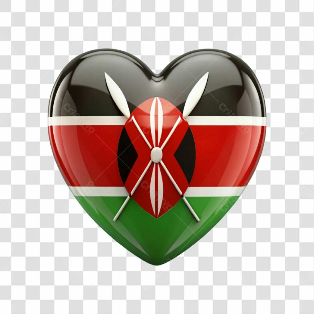 Icone Coracao Kenya PNG com fundo transparente