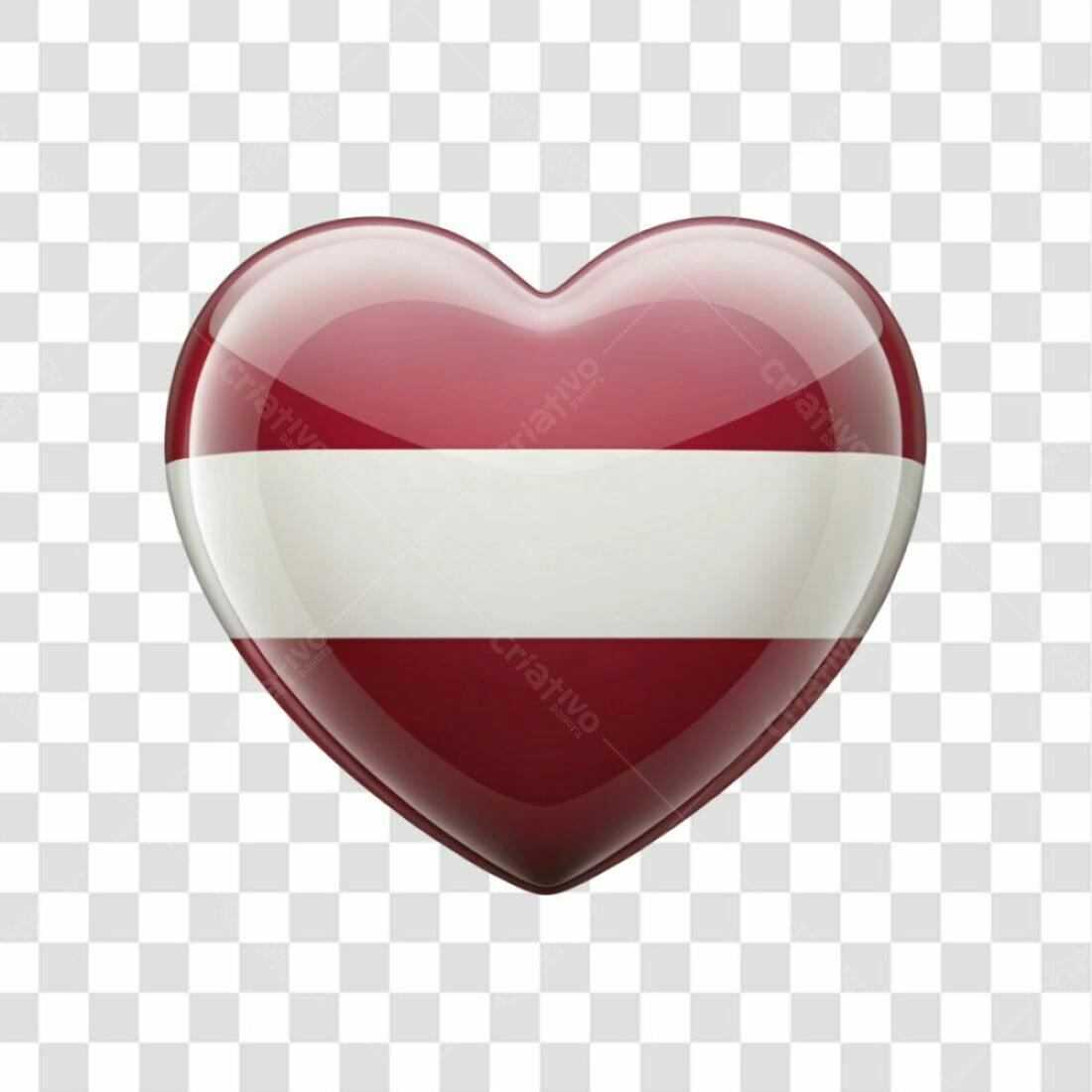 Icone de coração bandeira Letónia PNG com fundo transparente