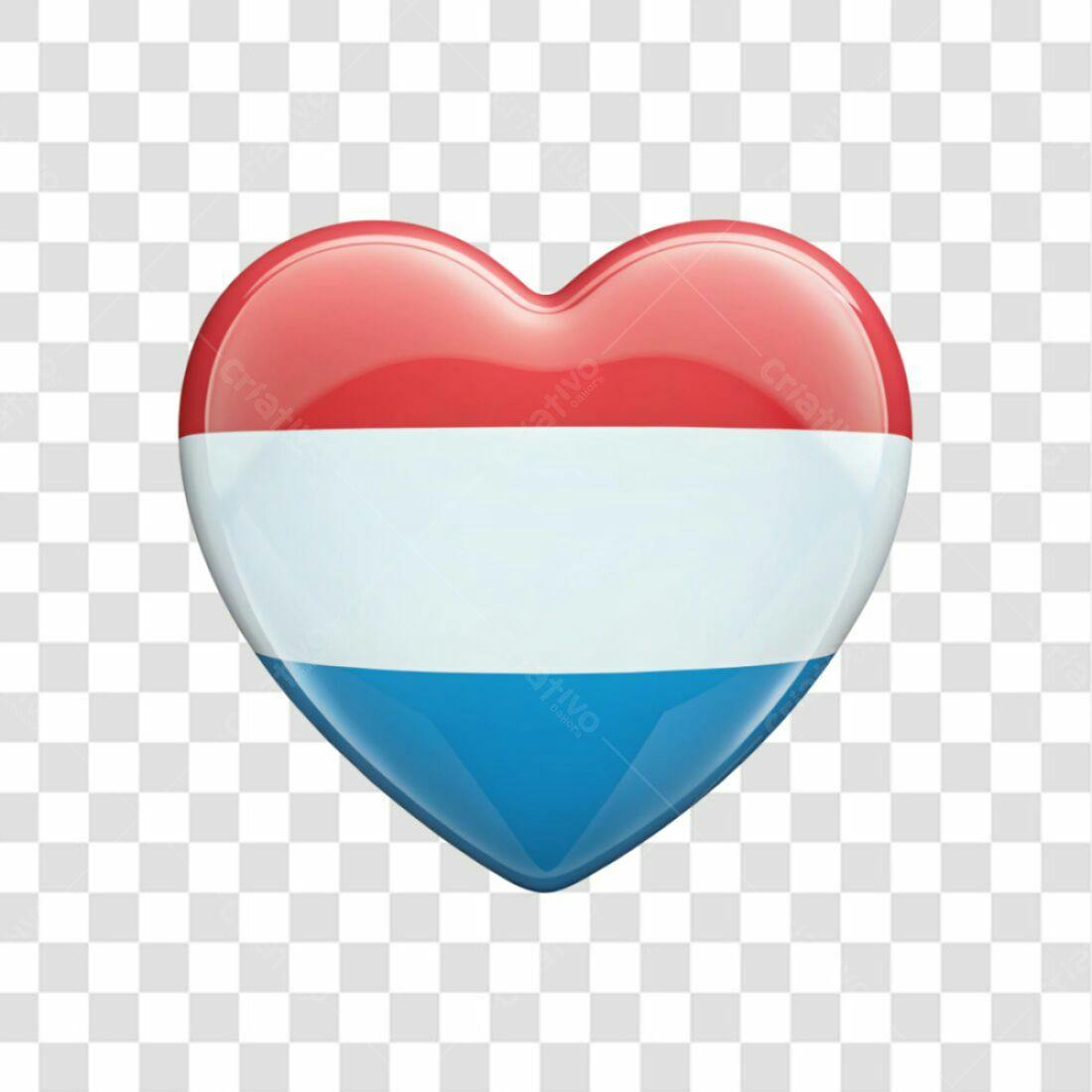 Icone Coração Bandeira Luxemburgo PNG com fundo transparente