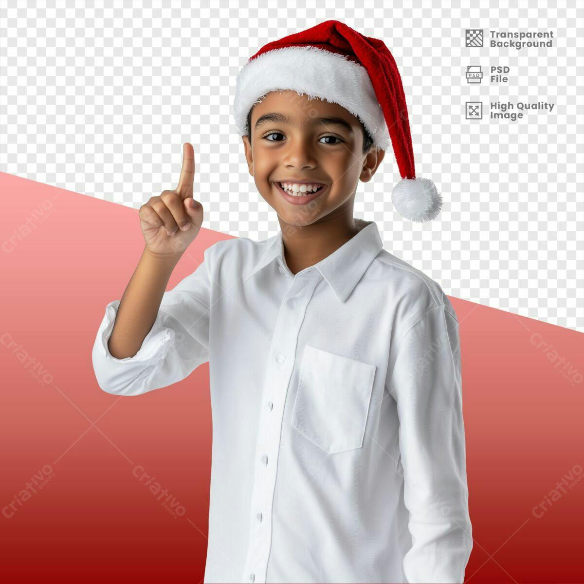 Imagem Natalina Criança Sorrindo PSD Editável