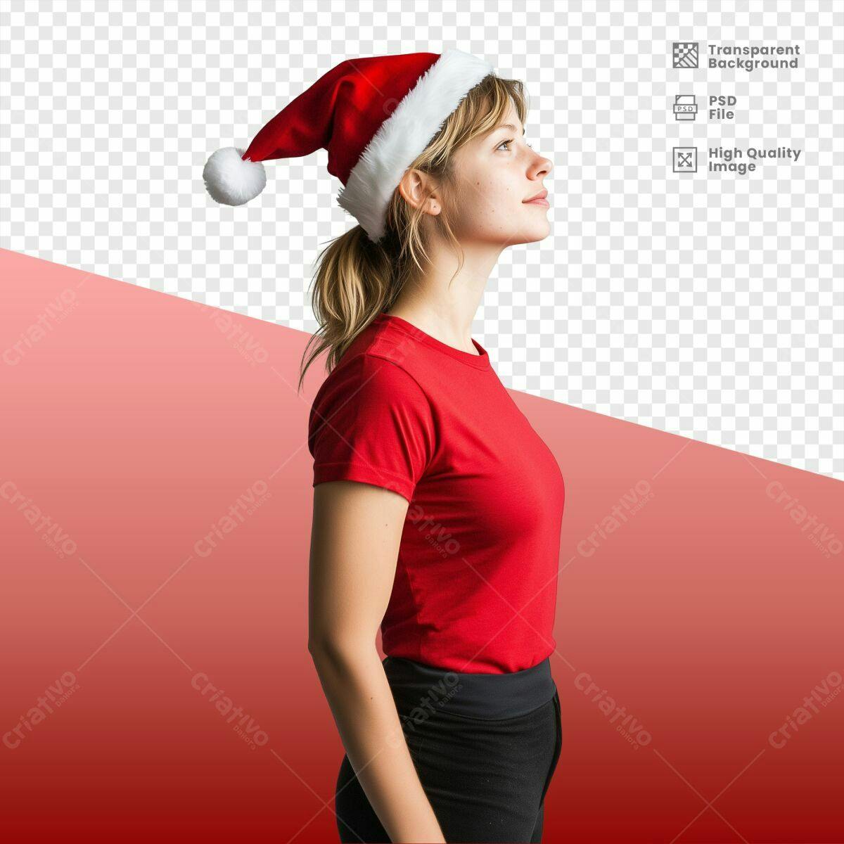 Mockup de Camiseta Natalina PSD Editável