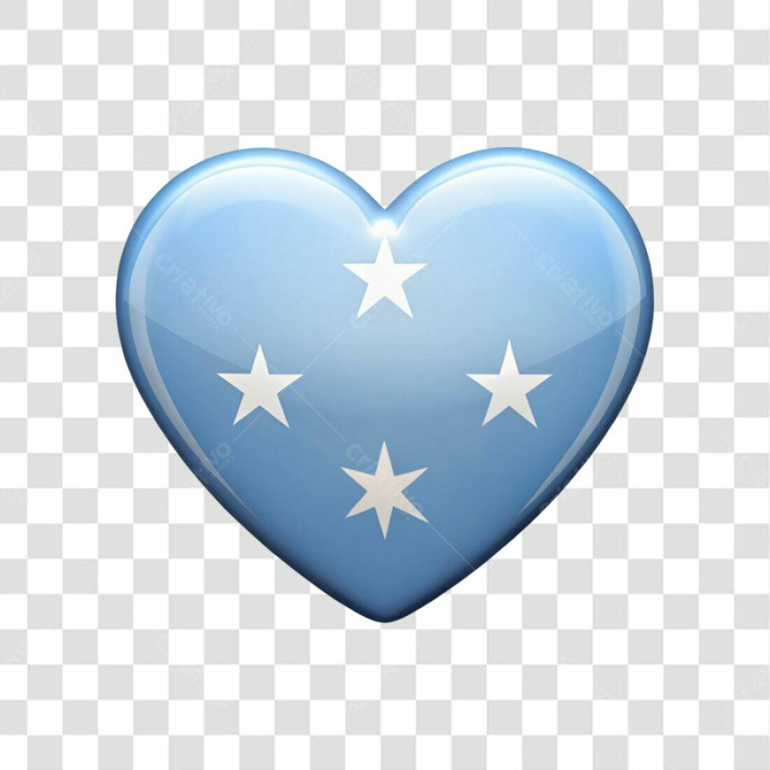 Icone Micronesia em formato de coração PNG com fundo transparente