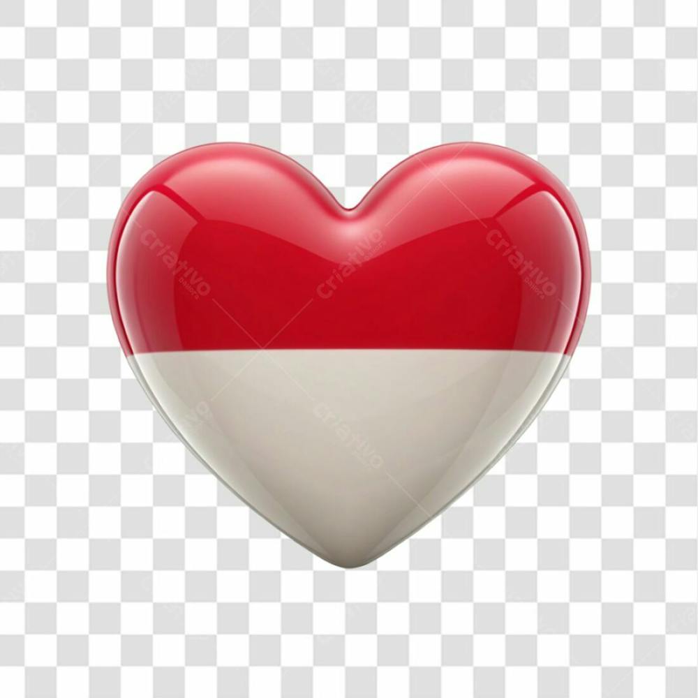 Monaco Flag Color Heart Smooth Soft