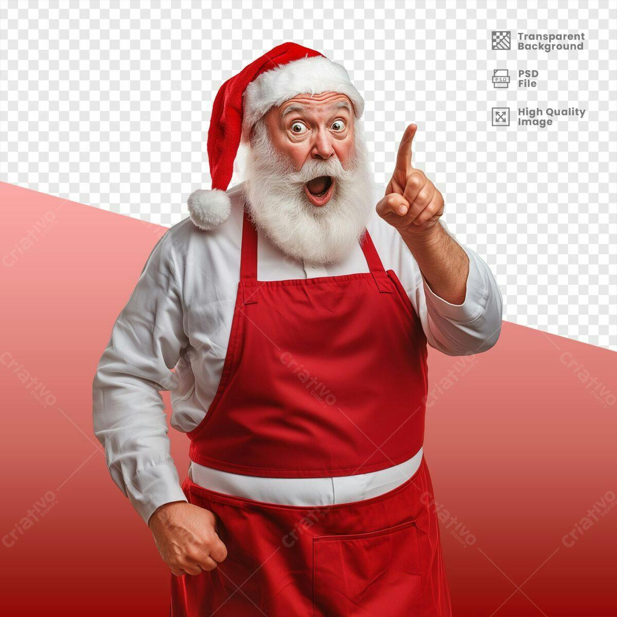 Imagem Papai Noel Cozinheiro Natal PSD Editável