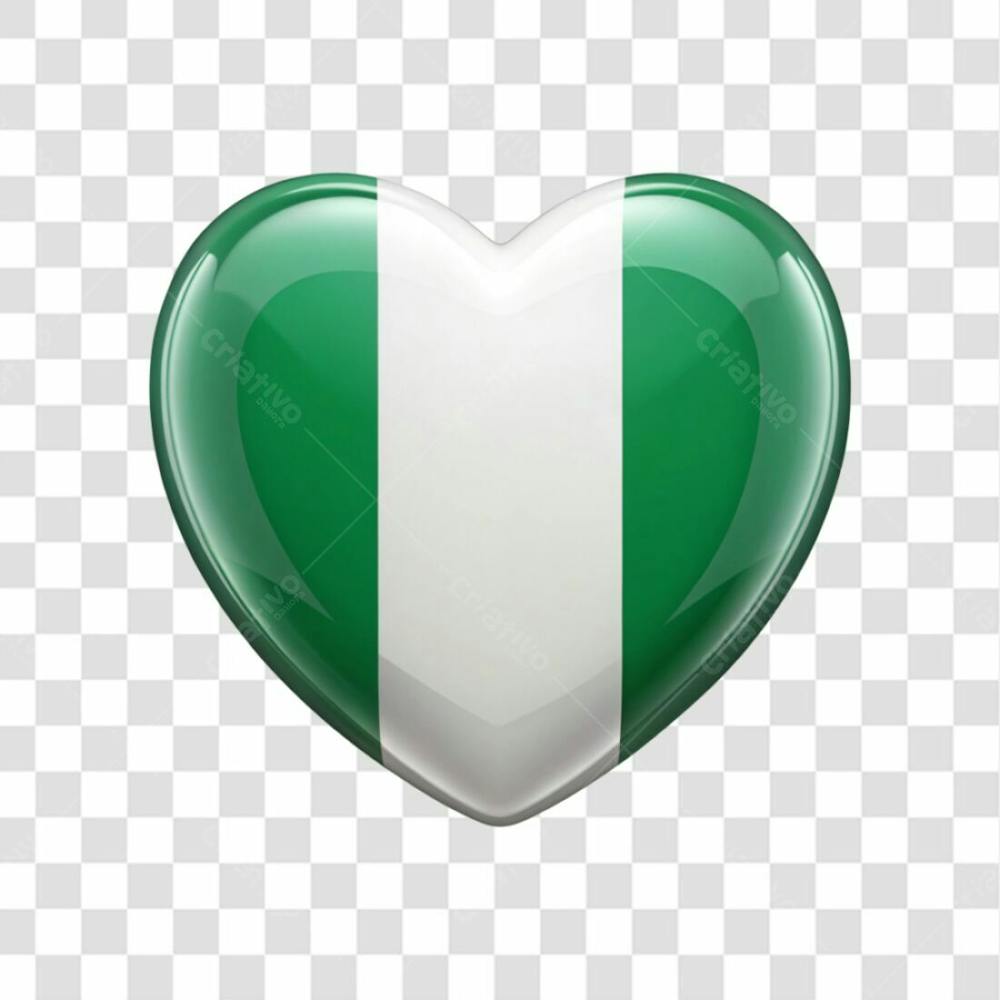 Nigeria Flag Color Heart Smooth Soft Edges