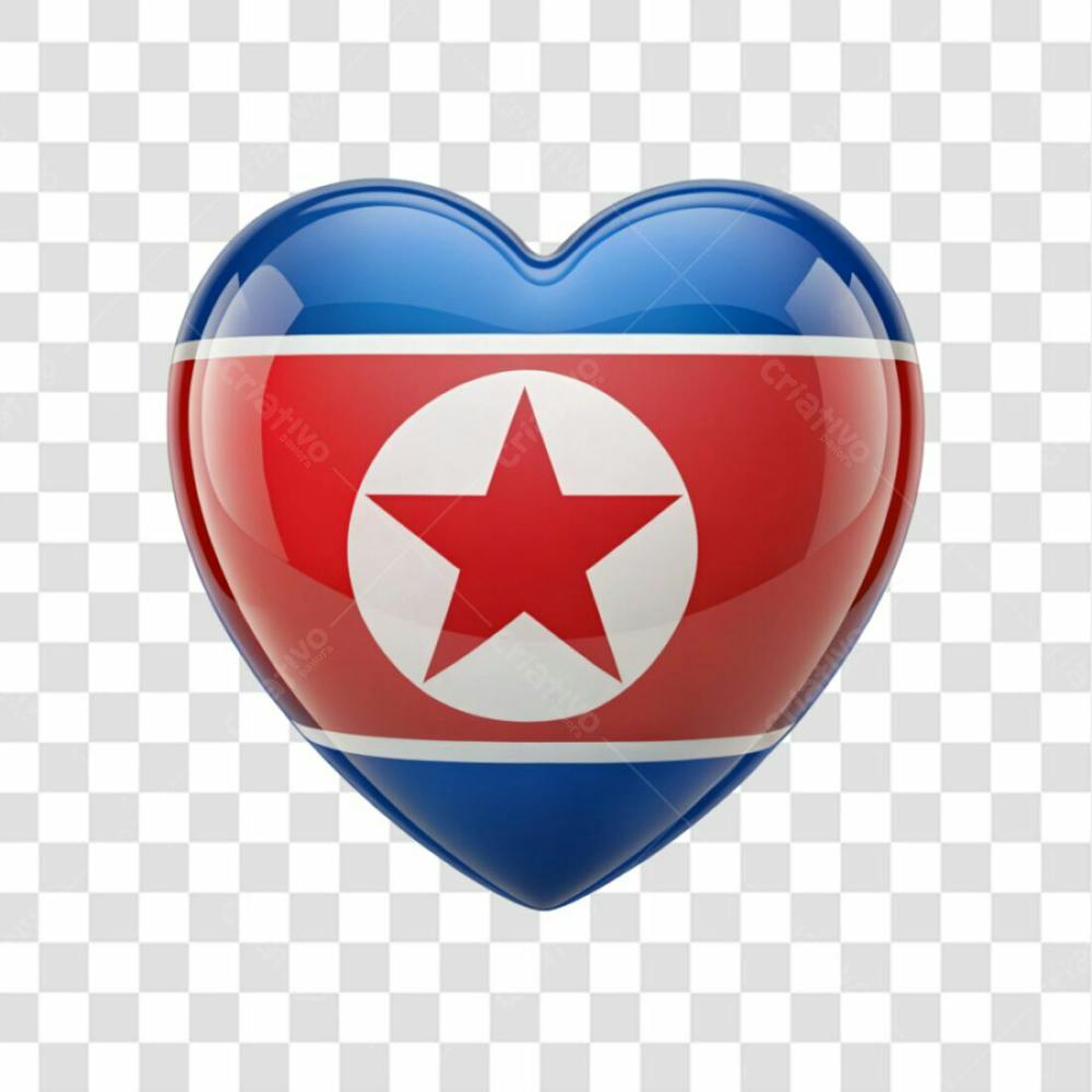 North Korea Flag Color Heart