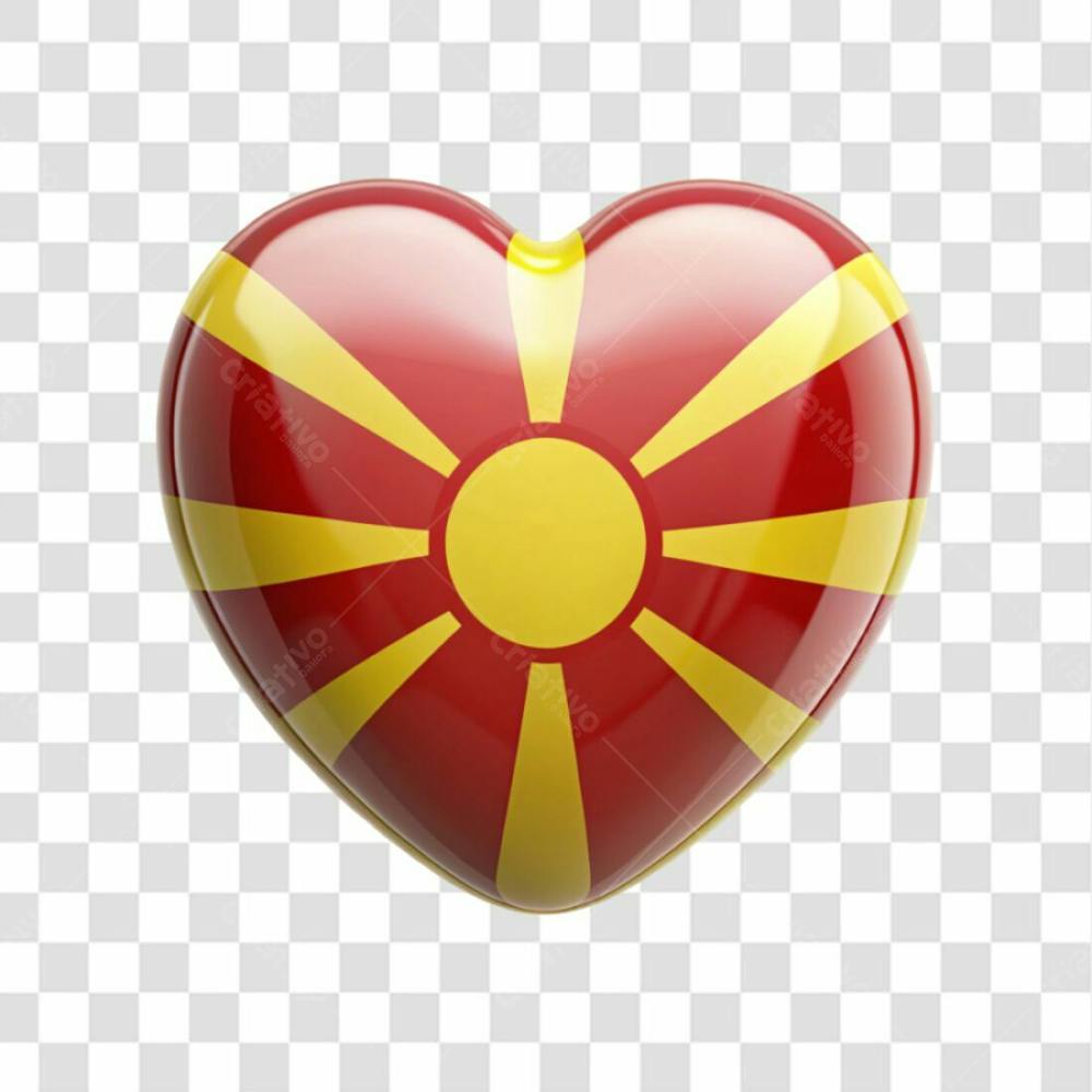 North Macedonia Flag Color Heart Smooth Soft Edg