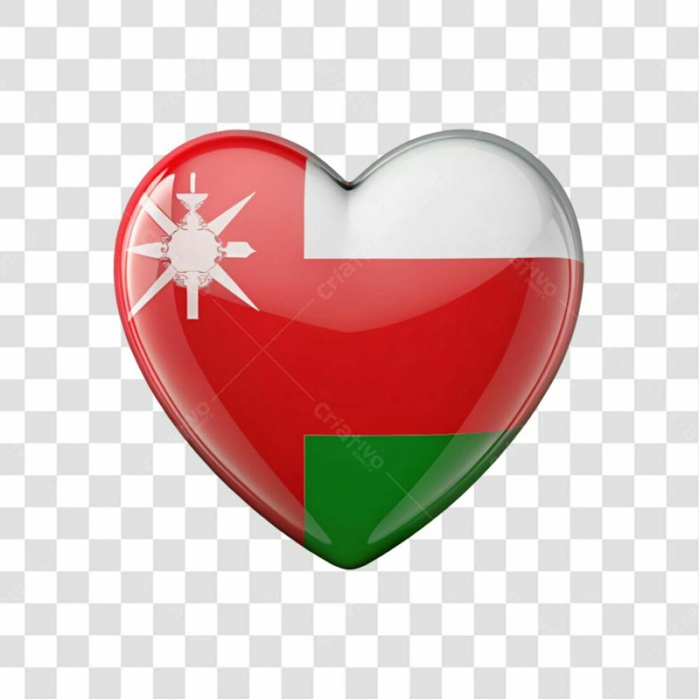 Oman Flag Color Heart Smooth Soft Edges